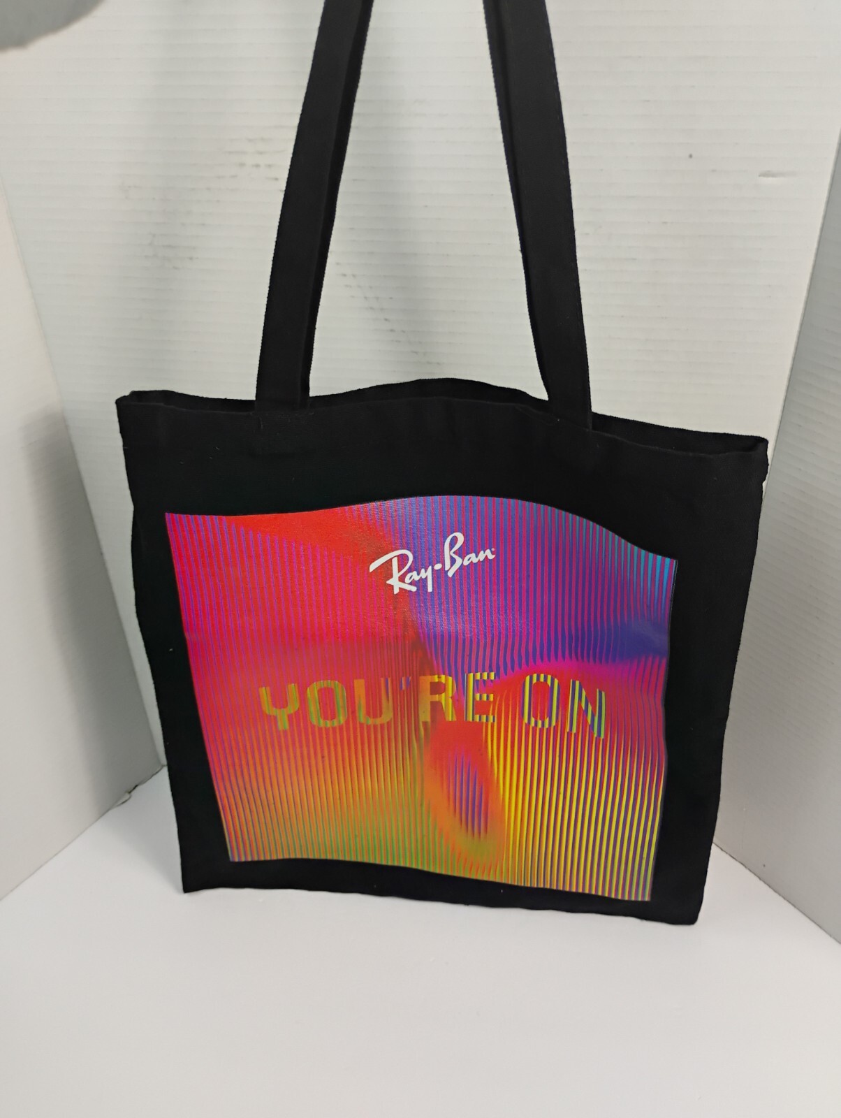 Ray-Ban Canvass Tote Bag 15” x 15” multi color