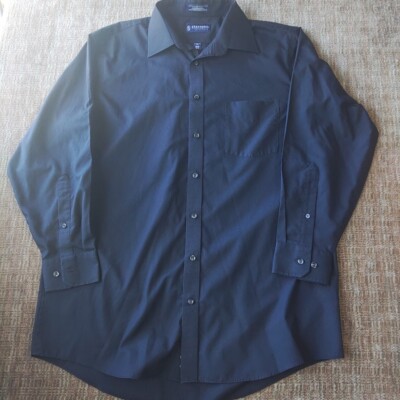 dress shirts 31 inch sleeve Stafford 16.5 32-33 Long Sleeve Dress Shirt Black Quality Button Up