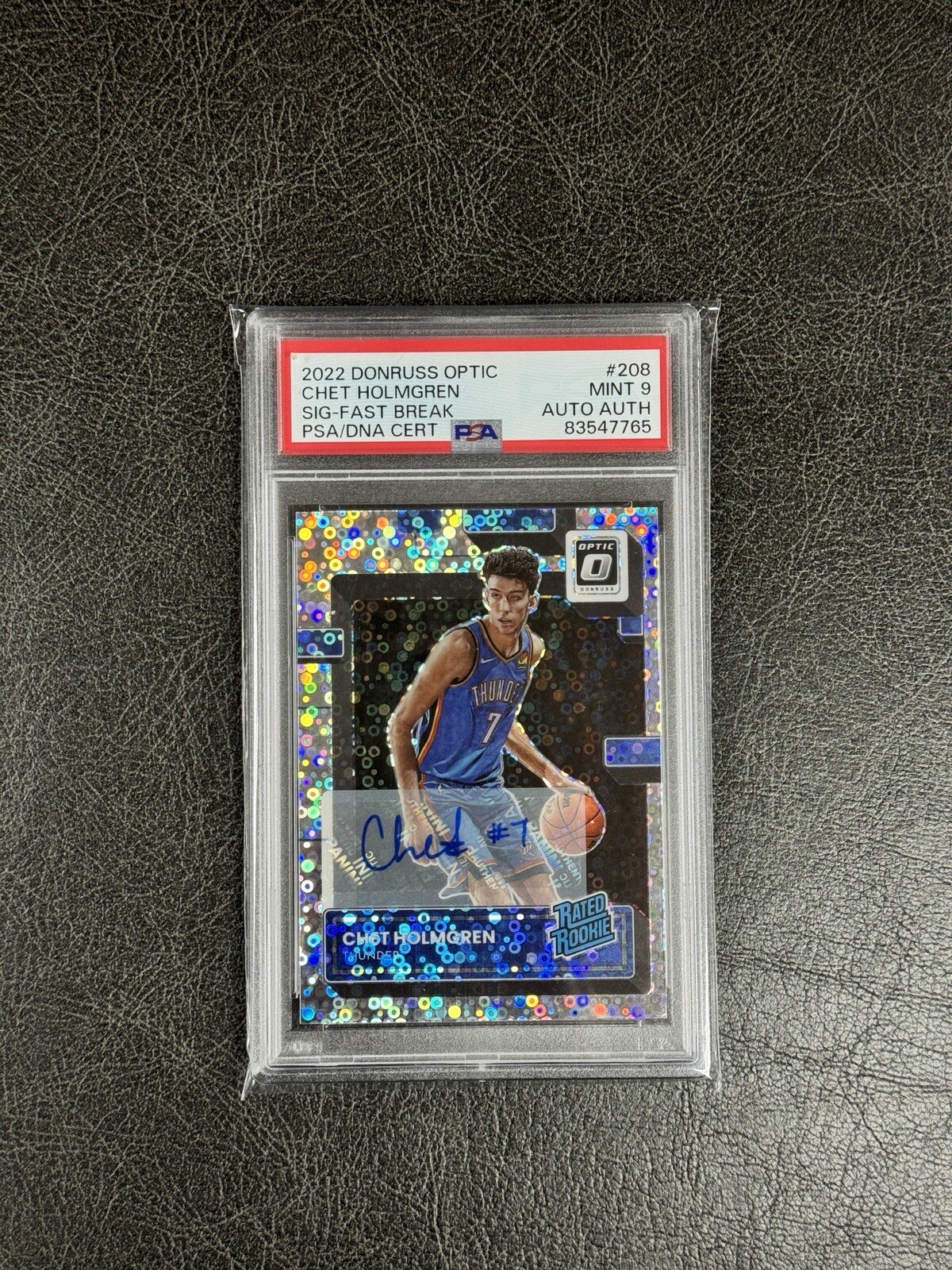 2022 Donruss Optic Fast Break Chet Holmgren 208 Auto PSA 9 - Low Pop