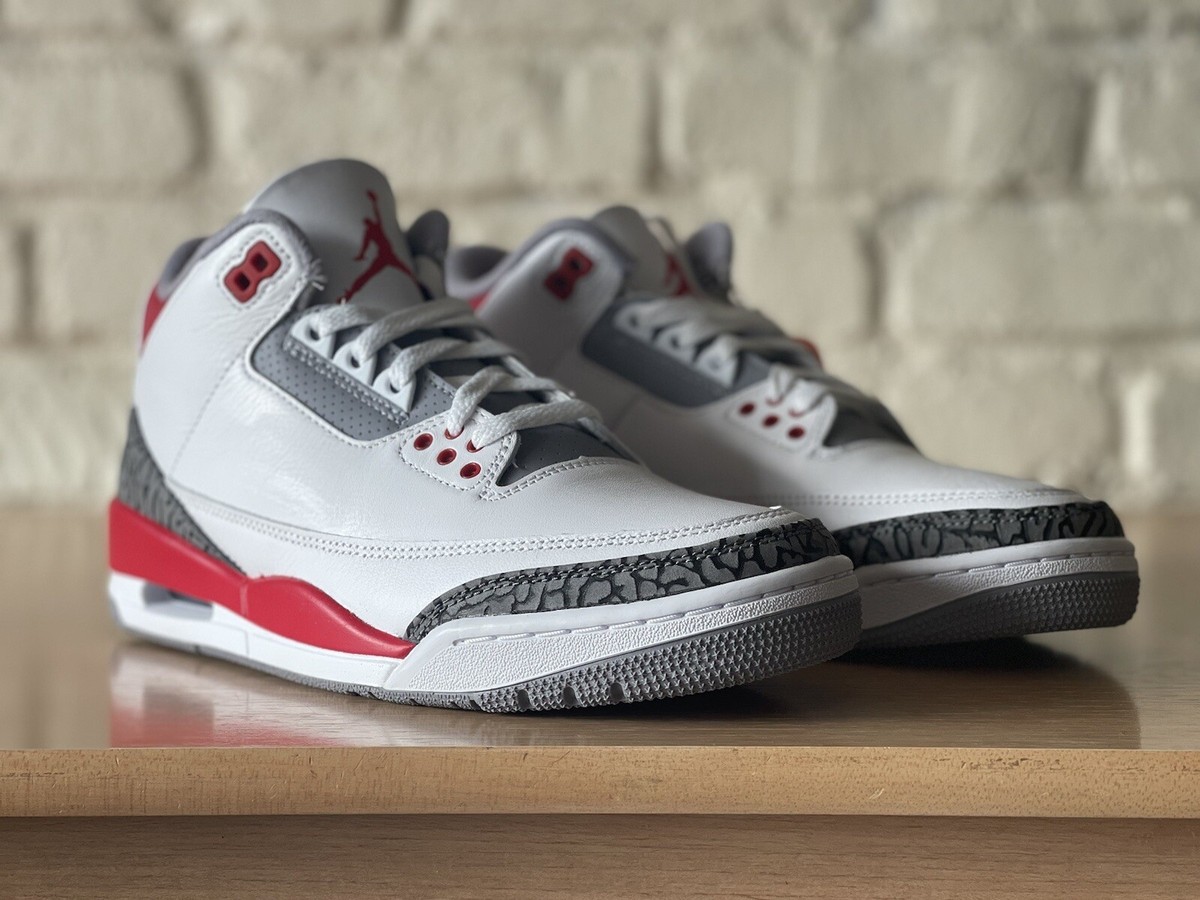 New Nike Air Jordan 3 Retro Fire Red Cement Black 2022 DN3707-160
