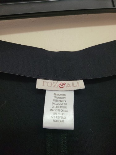 NWT ROZ & ALI Women's Skirt A-Line Elastic Waist Black Color Stretch.Size L - Picture 16 of 17