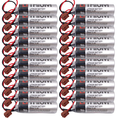 20pcs Toshiba ER6VCT 3.6V PLC Battery with Small JAE Plug for Robot OTC Battery