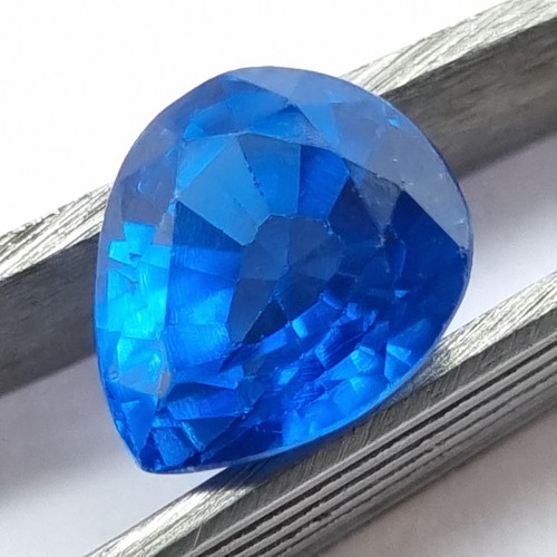 Natural Untreated 5.90 Carat Pear Cut Blue Aquamarine Loose Gemstone K-334 - Picture 4 of 4