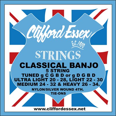 KLASSISCHE BANJO-SAITEN - ALLE STÄRKEN. DIE PROFI-WAHL. CLIFFORD ESSEX.
