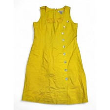 Spiegel Yellow Sleeveless Button-Front Shift Dress Sz 4