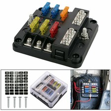 6-Way Car Marine Waterproof Fuse Box Block Holder with LED Indicator For 12V/24V