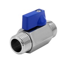 1/2" Mini Ball Valve Stainless Steel Male x Male NPT Thread Shut-Off Valve