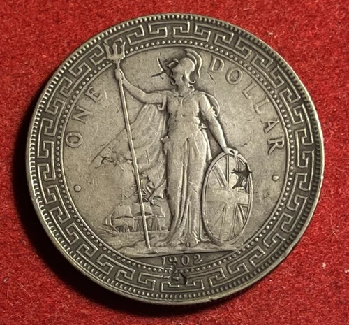 Great Britain Trade Dollar 1902 Chopmarked Silver Coin KM#T5 T10874