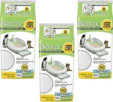 Tidy Cats Breeze Cat Pads, Advanced Odor Control, 10 Count Pack of 3, Green
