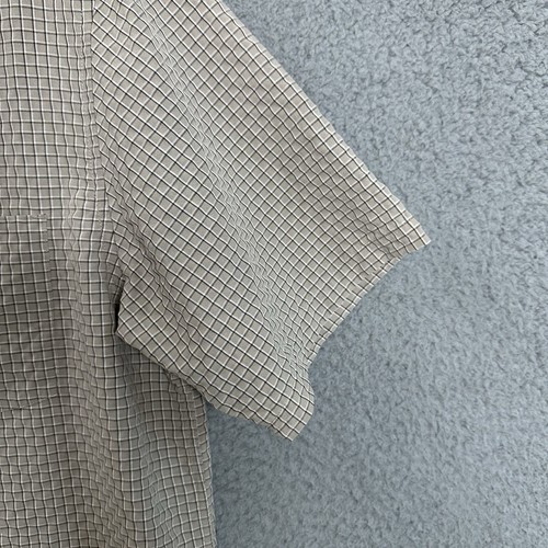 Quiksilver Hemd mit Knopfleiste Herren M beige kariert kurzarm polynosic Freizeit - Bild 6 von 13