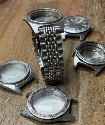 Beads of Rice 1960s NOS bracelet customized for flat-lug vintage divers watch