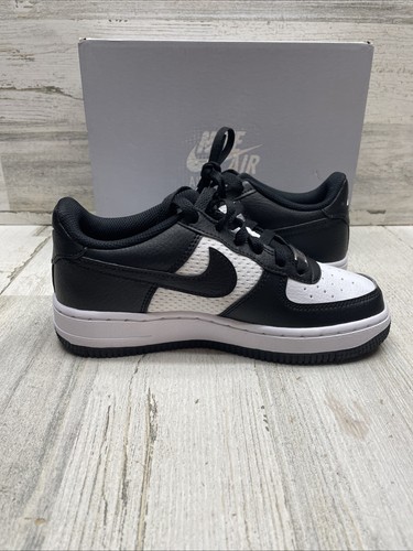*NEW* Youth 3Y Grade-School Nike Air Force 1 (GS) Black/Black-White (HJ9201 001) - Picture 4 of 14