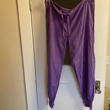 Vintage CostPlus SF Cotton Harem Drawstring Pants, Embroidered Button Cuff, Sz M