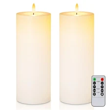 4 X 10 Waterproof Outdoor Flameless Candles Battery Operated Led Large Pillar