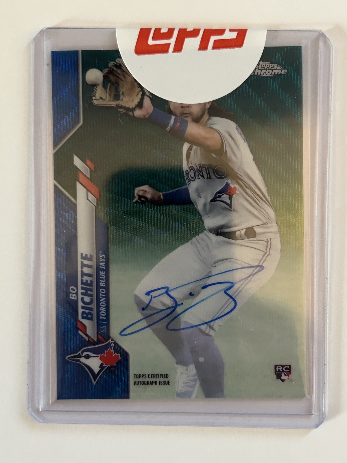 2020 Topps Chrome Bo Bichette Rookie Auto Blue Wave Refractor Auto /150