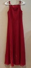 Betsy & Adam by Jaslene Sz 10 shimmering Red Long  gown Lined