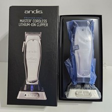 Cortapelos inalámbrico Andis Master plateado hoja de carbono ajustable litio NUEVO