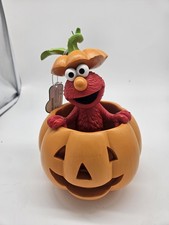 Elmo Halloween Pumpkin Figurine NWT Sesame Street Fall Decor Resin