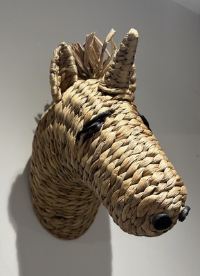 Vintage Mario Lopez Torres handgewebte Wandkunst Einhorn Kopf Skulptur Bett Bath&Beyond