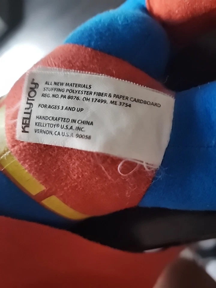  "Muñeco de peluche Kellytoy 16"" Superman DC Comics con cabeza de vinilo superhéroe 2006" Foto 4 de 4