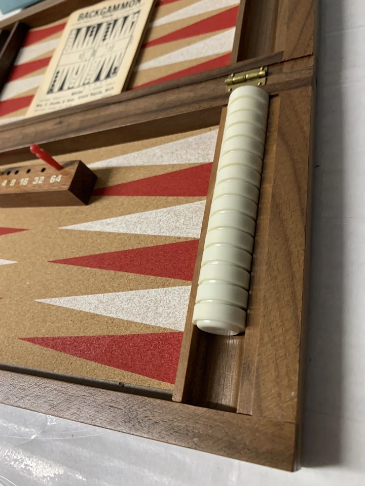 Vintage DRUEKE Magnetic BACKGAMMON Set #8000 w/box-NO DICE! -VERY RARE! - Image 3 of 4