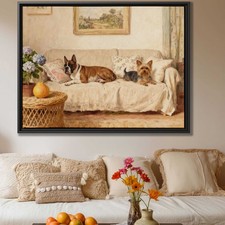 Boxer Dog Artwork Oil Painting Canvas Print Living Room Decor Cute Dog Art