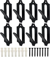 European Skull Mount Bracket Hangers for Deer & Antelope - 8 Pack Blac
