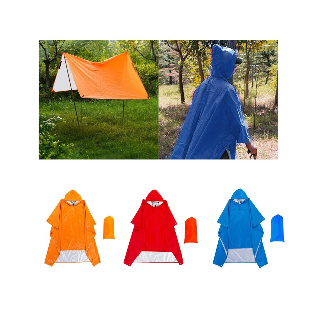 Poncho Imperméable Evertop – Rouge, Léger, Taille Universelle – Neuf Sans étiquette