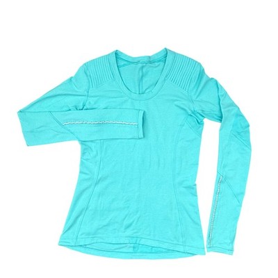Lululemon Star Runner Tonka Top Women 6 Turquoise Aqua Moto Ribbed Reflect Run