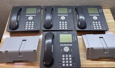 Lot Of 4 Avaya 9630G IP Phone, Black, Handset, Stand, PoE