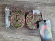 Done Roving Yarns Twin Tootsies Superwash Wool Tencel Fingering Handpaint Sock 