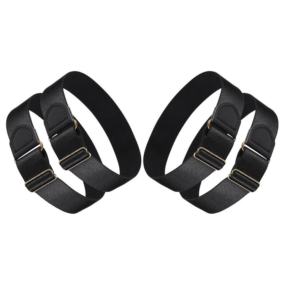 Elastic Sleeve Garters Adjustable Black Nylon Shirt Holders for Home ...