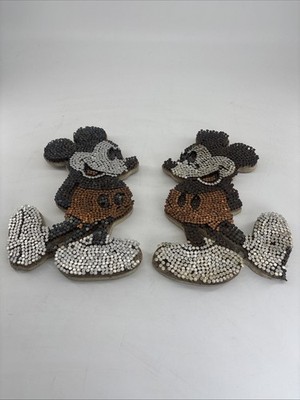 Vintage Folkart Nail Tack Staple Mouse Tramp Art Wall Decor Rusty