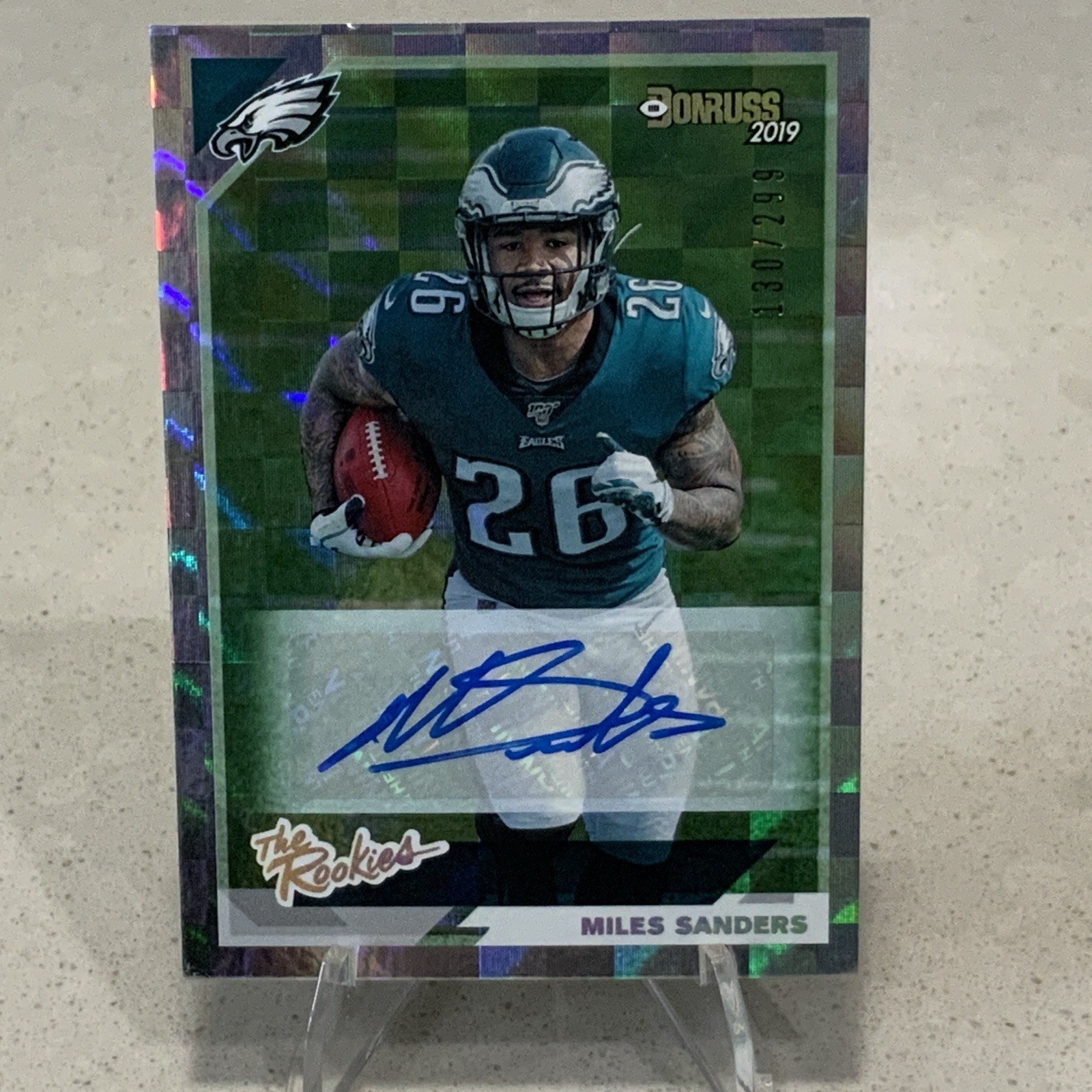 2019 Panini Donruss Miles Sanders Rookie Auto /299 The Rookies No. TR-22 Eagles