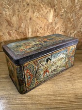 Boîte à biscuits Olibet ancienne en tôle décorée lithographiée collection 