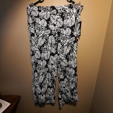 Womens Nine West Black And White Leaf Print Pants Brand New Size Large