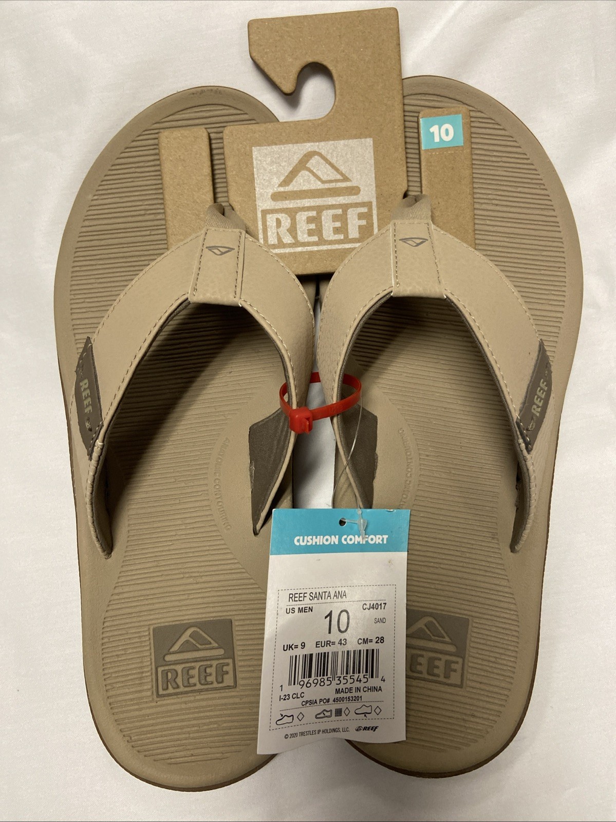 BRAND NEW Reef Men's Santa Ana Flip-Flop Thong Sandals Color Sand Size 10