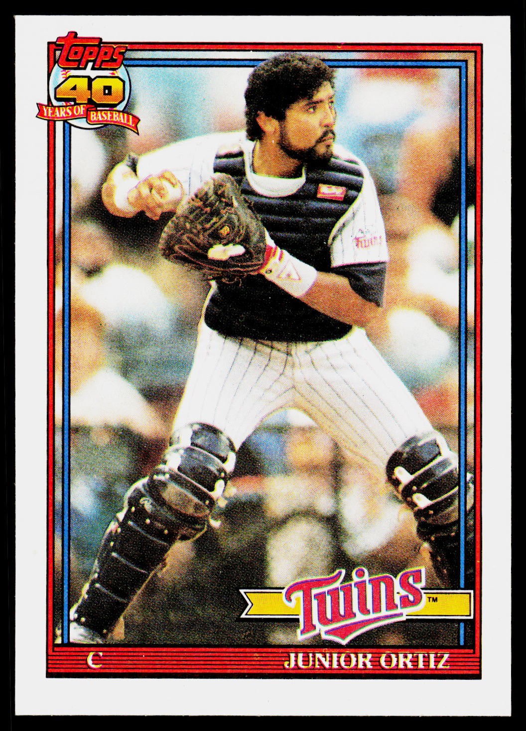 Junior Ortiz, 1991 Topps, #72, Minnesota Twins,