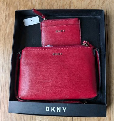 DKNY Crossbody Purse W/ Coin Bag Red (Retail $138) 8'' X 5.25'' X 1''
