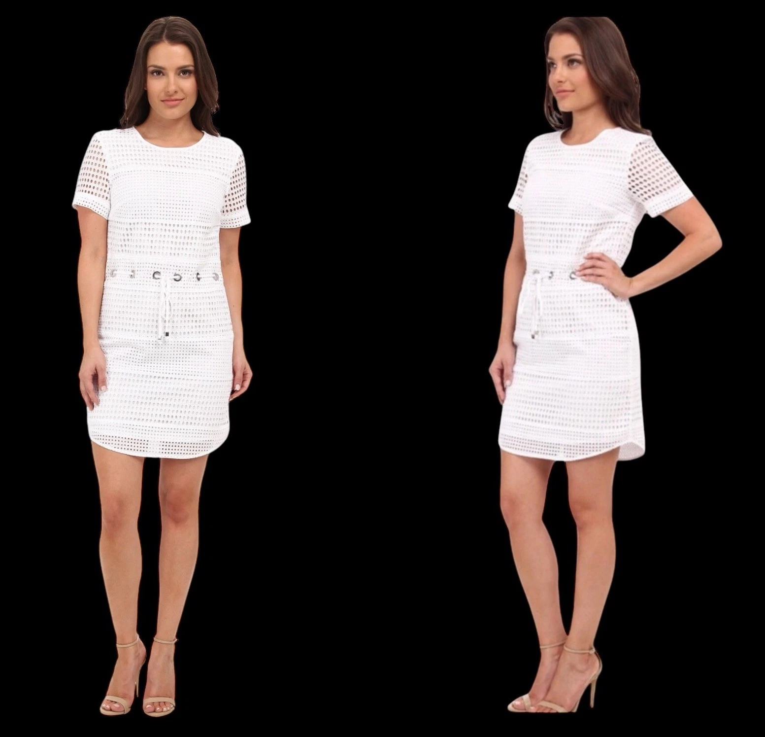 Abito Michael Kors occhiello coulisse pannello manica corta estivo Vacay Resort XXS