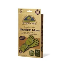 If You Care Household Gloves Latex Lightly Dusted with Cotton Medium, 1 Pair