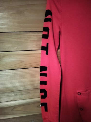 Pink I Only Sleep In Pink Trap Door Long Jane PJs One Piece Red - S - Picture 6 of 6