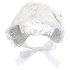 Baby Girls Bonnet Lace Hat Caps Christening Bonnet Infant Princess 5.9 