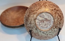 Vintage Boltalite Melamine Faux Wood Look 6" Bowl Set of 4 Made in USA