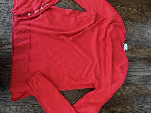 Lacoste Sweater Orange 38 Front Pockets Light Weight V Neck US 8 - Picture 4 of 5