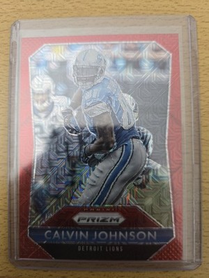 2015 Panini Prizm Red Mojo 81/99 Calvin Johnson #81 HOF Jersey Number Det Lions 