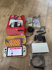 Nintendo Switch OLED Model HEG-001 Handheld Console 64GB White with Case Dock