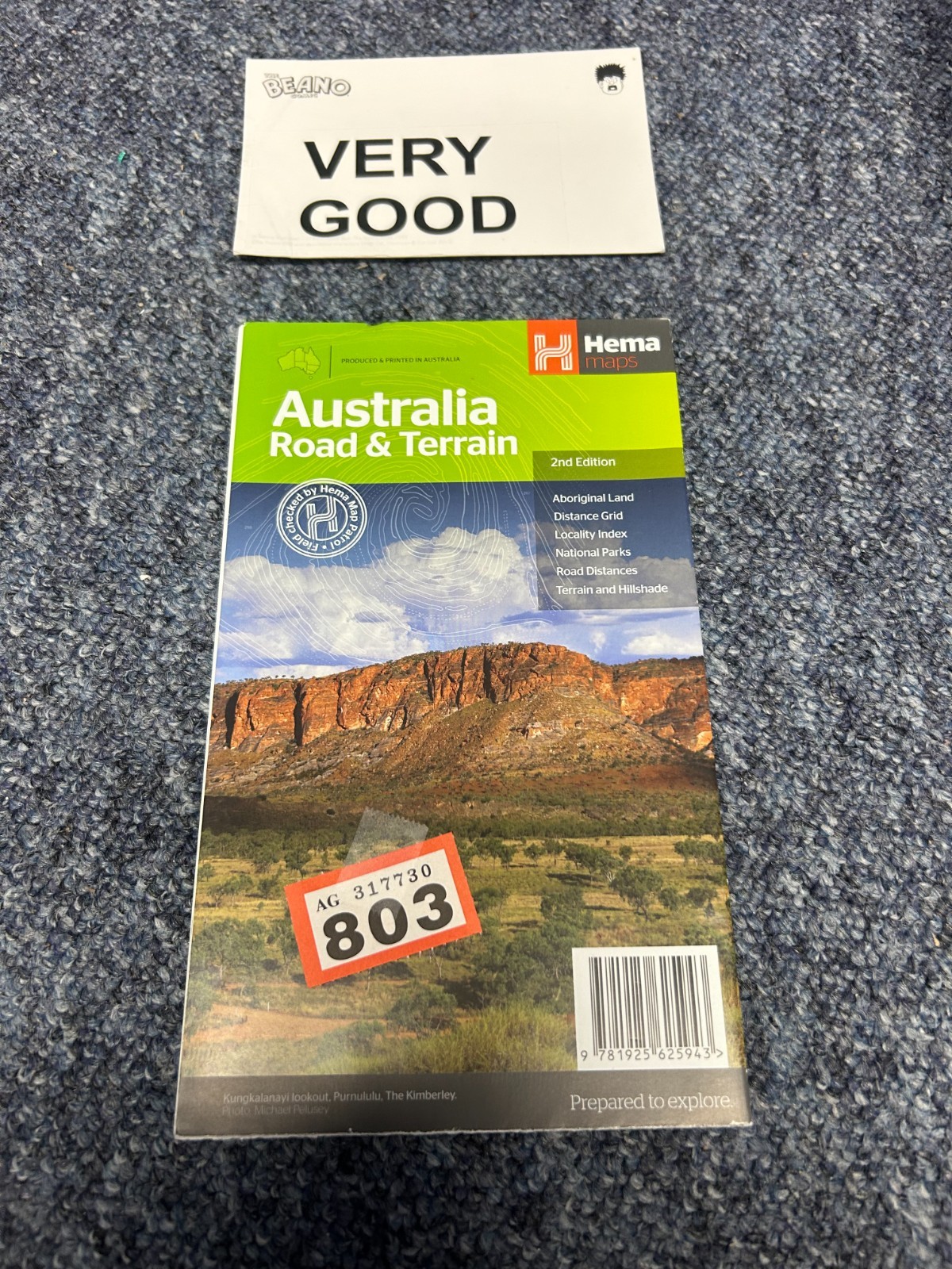 Australia Road & Terrain Map by Hema Spiral Book (Free P+P)