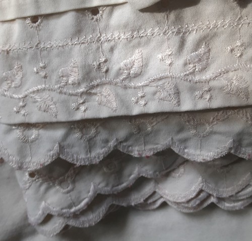 Vintage JC Penney Battenburg Lace Trim 3pc Twin Sheet Set Timeless - Picture 6 of 8