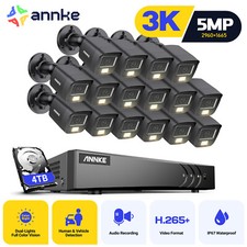 ANNKE 16CH DVR 5MP Audio Security Camera System Color Night Human Detection IP67